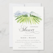 Rustic Green Winery Vineyard Couples Shower Invite Bedankkaart (Voorkant)