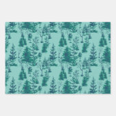 Rustic Green Winter Forest-Waterverf Inpakpapier Vel (Voorkant 3)