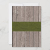 Rustic Green & Wood Boy Baptism Kaart (Achterkant)