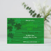 Rustic Green Wood St. Patrick’s Day Party  Kaart (Staand voorkant)