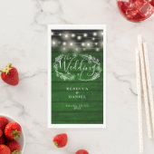 Rustic Green Wood String Lights Floral Wedding Servet (Insitu)