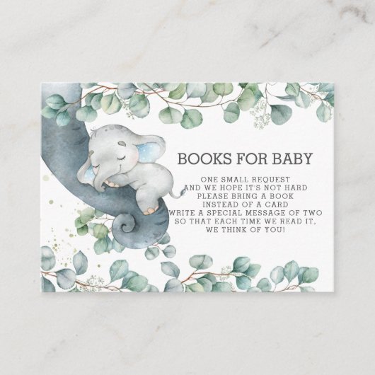 Rustic Greenery Baby Elephant brengt in plaats daa Informatiekaartje (Voorkant)