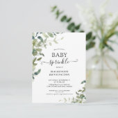 Rustic Greenery Baby Sprinkle Invitation Briefkaart (Staand voorkant)
