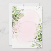 Rustic Greenery Blush Pink Couples Shower Invites (Achterkant)
