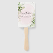 Rustic Greenery Blush Pink Weddenschap Handwaaier (Achterkant)