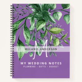 Rustic Greenery Botanical Monogram Wedding Planner Notitieboek