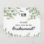 Rustic Greenery Bridesmaid proposal Kaart (Voorkant / Achterkant)