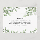 Rustic Greenery Bridesmaid proposal Kaart (Achterkant)