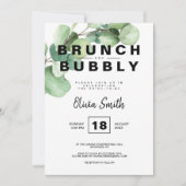 Rustic Greenery Brunch en Bubble Vrijgezellenfeest Kaart (Voorkant)