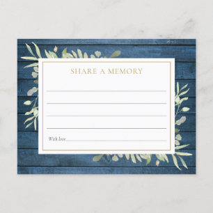 Rustic Greenery Celebration of Life Memory Kaart