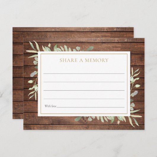 Rustic Greenery Celebration of Life Memory Kaart (Voorkant / Achterkant)