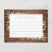 Rustic Greenery Celebration of Life Memory Kaart (Voorkant)