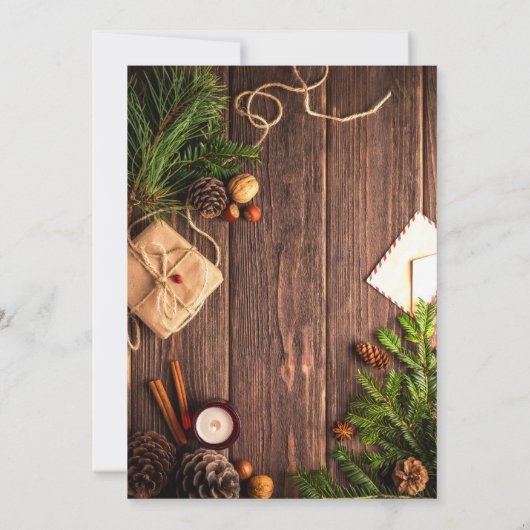 Rustic Greenery Company Invitation à la fête de No (Dos)