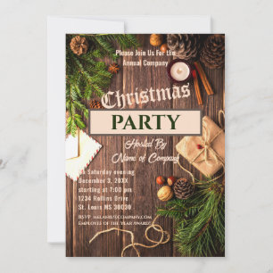 Rustic Greenery Company Kerstparty Uitnodiging