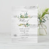 Rustic Greenery Country Barn QR Code RSVP Weddensc Kaart (Staand voorkant)