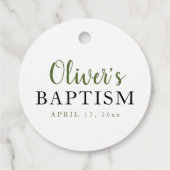 Rustic Greenery Cross Boy Baptisme Bedankjes Labels (Achterkant)