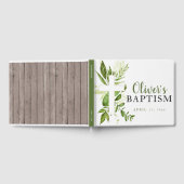 Rustic Greenery Cross Boy Baptisme Gastenboek (Volledig)