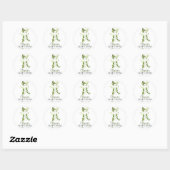 Rustic Greenery Cross Boy Baptisme Ronde Sticker (Vel)