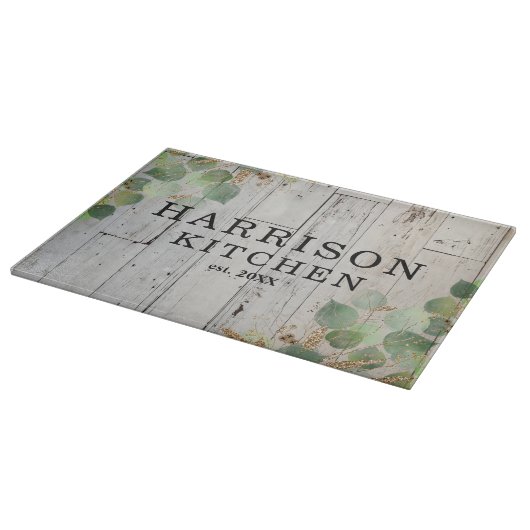 Rustic Greenery Custom Kitchen Name Cutting Board Snijplank (Hoek)