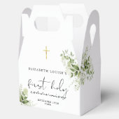 Rustic Greenery Elegant First Heilige Communie Bedankdoosjes (Geopend)