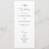 Rustic Greenery Elegant Wedding Ceremony Program Programma (Voorkant)