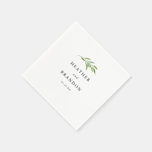 Rustic Greenery Elegant Wedding Reception Table Servet (Hoek)