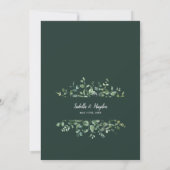 Rustic Greenery Emerald Botanical Emerald Wedding Kaart (Achterkant)
