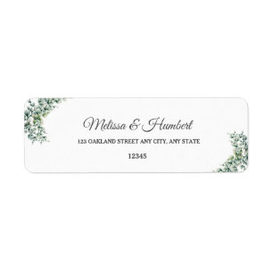 Rustic Greenery Eucalyptus Foliage Return Address Etiket