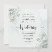 Rustic Greenery Eucalyptus Waterverf Wedding Kaart (Voorkant)
