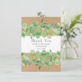 Rustic Greenery Eucalyptus Weddenschap Bedankkaart (Staand voorkant)