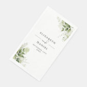 Rustic Greenery Floral Elegant Names Datum Servet (Hoek)