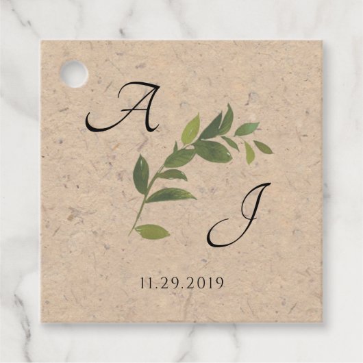 Rustic Greenery Floral Wedding for Label (Voorkant)