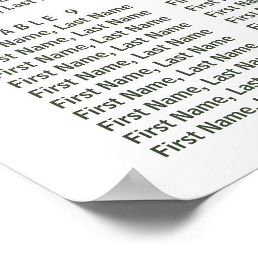 Rustic Greenery Floral Wedding Seating Chart Poster (Hoek)