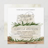 Rustic Greenery Foliage Boho Cake Vrijgezellenfees Kaart (Voorkant / Achterkant)