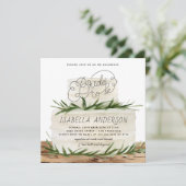 Rustic Greenery Foliage Boho Cake Vrijgezellenfees Kaart (Staand voorkant)