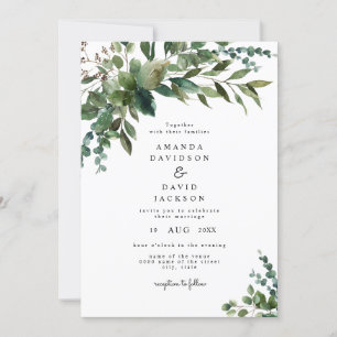 Rustic Greenery Foliage Eucalyptus Garden Wedding  Kaart