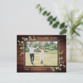 Rustic Greenery Foliage Foto Weddenschap Briefkaart (Staand voorkant)
