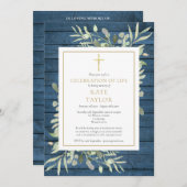 Rustic Greenery Fotoviering van het leven begrafen Kaart (Voorkant / Achterkant)