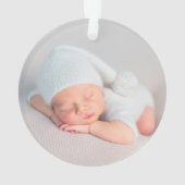 Rustic Greenery Fox Baby's eerste kerstfoto Ornament (achterkant)