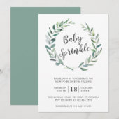 Rustic Greenery Gender Neutral Baby Sprinkle Kaart (Voorkant / Achterkant)