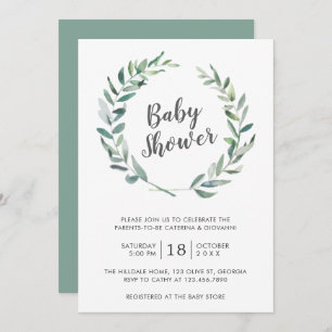 Rustic Greenery Gender Neutral Couples Baby shower Kaart