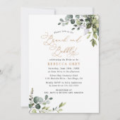 Rustic Greenery Gold Brunch & Bubble Vrijgezellenf Kaart (Voorkant)