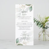 Rustic Greenery Gold Feuille Menu Mariage (Debout devant)
