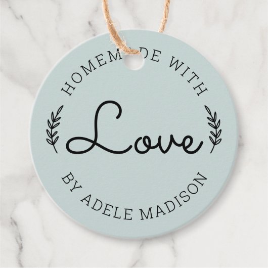 Rustic Greenery Handmade with Love Bedankjes Labels (Voorkant)