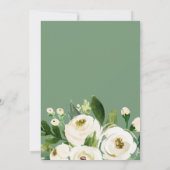 Rustic Greenery Ivory Gold Floral Afstuderen Kaart (Achterkant)