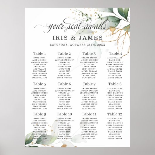 Rustic Greenery laat gouden weddenschappen achter Poster (Voorkant)