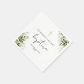 Rustic Greenery Leaves Elegant Baptisme Servet (Hoek)