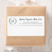 Rustic Greenery Monogram Business Shipping Etiket (Insitu)