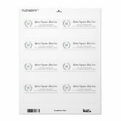 Rustic Greenery Monogram Business Shipping Etiket (Full Sheet)