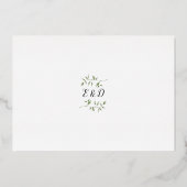 Rustic Greenery Monogram Foto Weddenschap Gold Folie Uitnodiging (Achterkant)
